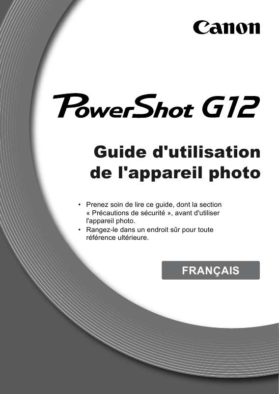 Notice CANON POWERSHOT G12 appareil photo Trouver une solution à un